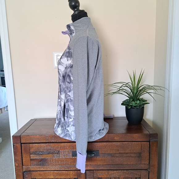 Mondetta Active Jacket Full Zip Stretch Performance Top Medium Grey Purple - Picture 5 of 13